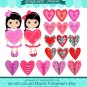 Hearts valentines day digital clip art big set 18png Buy2 GET 1 FREE