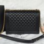 A67087 black sheepskin with original bronze hardware