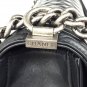 A67087 black sheepskin with ancient silver hardware