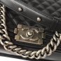 A67087 black sheepskin with ancient silver hardware
