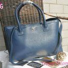 A66439 original navy blue leather silver hardware