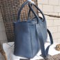 A66439 original navy blue leather silver hardware