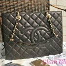A50995 GST black lambskin with gold hardware