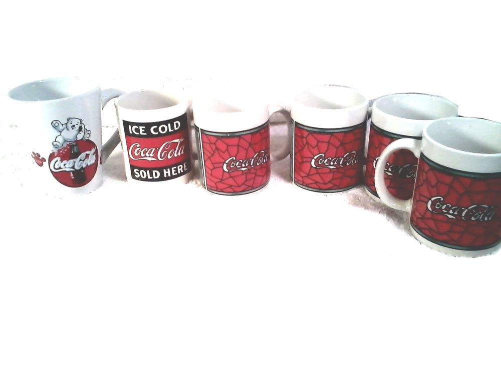 Coca Cola Mugs Set 6 Cups, Authentic