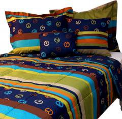 Peace Stripes BED COMFORTER Set King