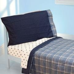 Westport Blue Plaid TODDLER BEDDING Set 4pc Comforter Sheets