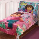 Dora Explorer Create Art Satin 4pc Toddler Bedding Set