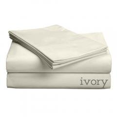 Luxe Collection 618ct Combed Cotton Sateen Weave Low Profile Sheet Sets King Ivory