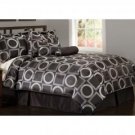 Geo Grid Black King Comforter Set with Bonus Pillows