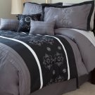Lavish Home Julia 7 Piece Embroidered Comforter Set - Queen