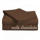 Classic Collection-Combed COTTON PERCALE Weave Low Profile Sheet Sets Full XL Milk Chocolate