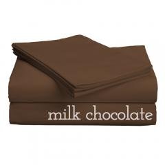 Classic Collection-Combed COTTON PERCALE Weave Low Profile Sheet Sets Full XL Milk Chocolate
