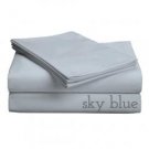 Classic Collection-300ct Combed COTTON PERCALE Weave Low Profile Sheet Sets Split King Sky Blue