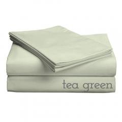 Classic Collection-300ct Combed COTTON PERCALE Weave Low Profile Sheet Sets Split King Tea Green