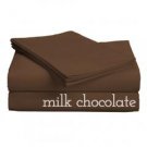 Classic Collection-300ct Combed COTTON PERCALE Weave Low Profile Sheet Sets Twin Milk Chocolate