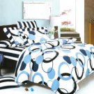 Artistic Blue 100% Cotton 3PC Mini Comforter Cover/Duvet Cover Set (King Size)