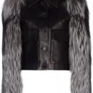 Ladies Soft Lamb Nappa Leather Fox Fur Sleeves Jacket- Small