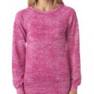 Weatherproof Ladies' Blended Burnout Crew - Rose (L)