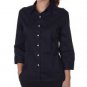 Ladies' 3/4-Sleeve Dress Twill - Black (XL)