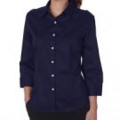 Ladies' 3/4-Sleeve Dress Twill - Navy (S)