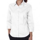 Ladies' 3/4-Sleeve Dress Twill - White (XL)