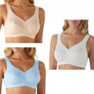 Breezies Cotton Wirefree Bra with Eyelet Lace Trim Breezies Cotton Wirefree Bra with Eyelet Lace Trim