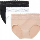 Breezies Set 3 Seamless Comfort Hi-Cut Brief w/ Lace SMALL A372801 Breezies Set 3 Seamless Comfort Hi-Cut Brief w/ Lace SMALL A372801