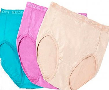 Breezies Nylon Microfiber Hi Cut Panties 3 Pack  1X