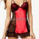 LINEA DONATELLA SATIN PANEL MESH BABYDOLL & THONG SMALL LINEA DONATELLA SATIN PANEL MESH BABYDOLL & THONG SMALL