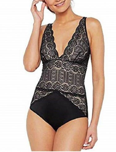 Rhonda Shear Scalloped Adjustable Strap Bodysuit MEDIUM