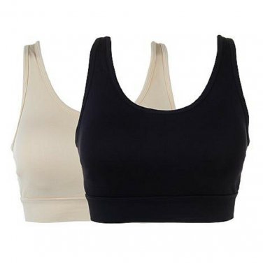 Yummie Cross-Back Wireless Bra with Removable Pads 2 Pack S/M
