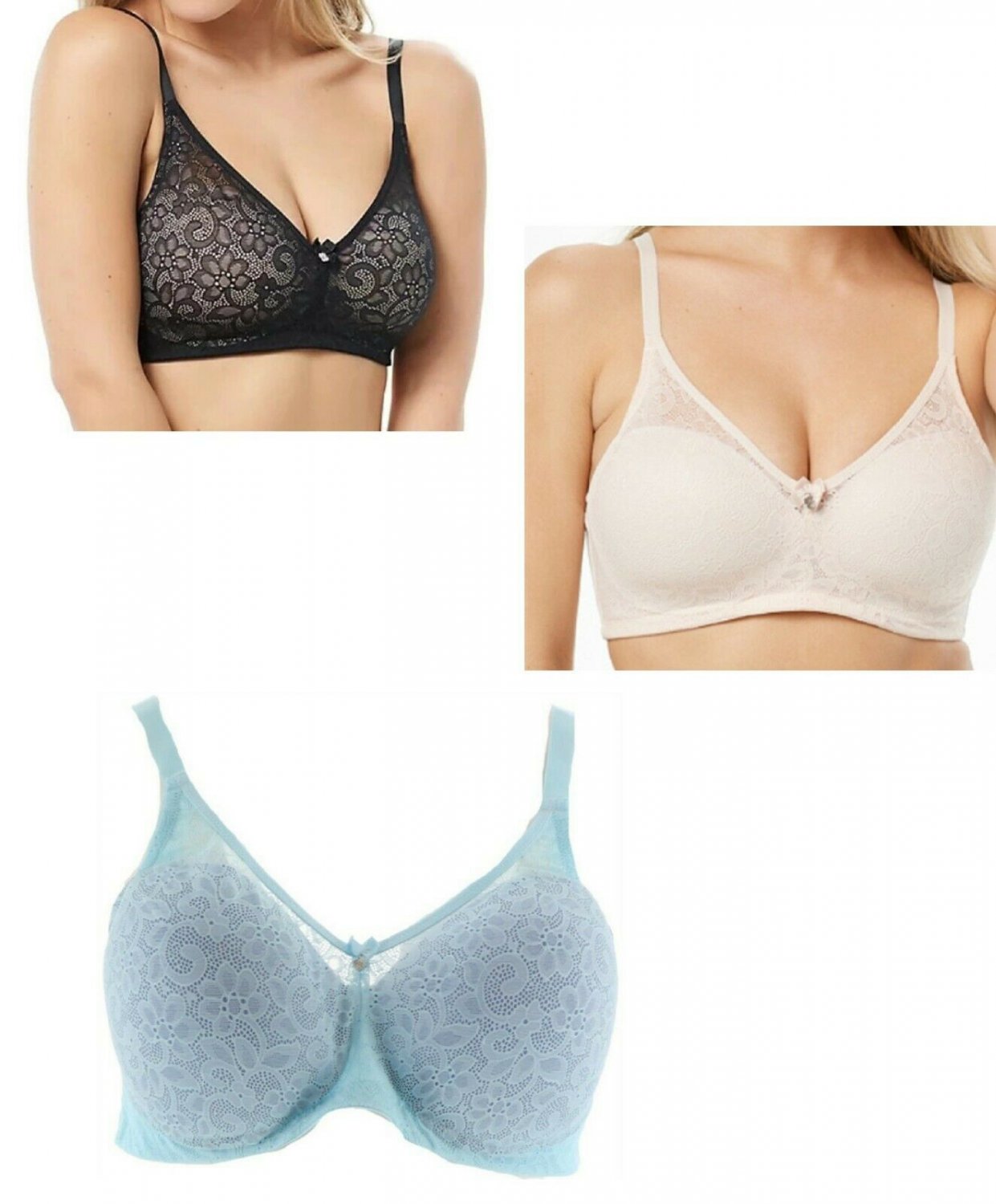 Breezies Lace Overlay Contour Wirefree Bra