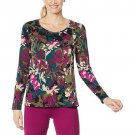 Cuddl Duds Comfort Code Long Sleeve Stretch Jersey Scoop Neck Top LARGE