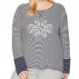 Nautica Reversible Double Knit Long Sleeve Lounge/Sleep Top  1X