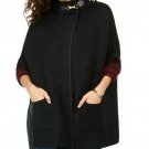 Solid Riding Cape With Welt Pockets OS