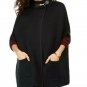 Solid Riding Cape With Welt Pockets OS