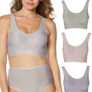 Rhonda Shear Jacquard Ahh Bra with Removable Pad 3 PCK MEDIUM