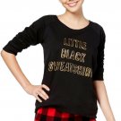 Jenni by Jennifer Moore Lounge/Pajama Top Little Black Sweatshirt MEDIUM
