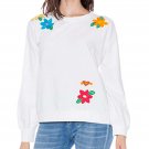 Billy T Floral Embroidered Sweatshirt SMALL