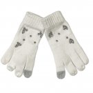 INC Gemstone Embellished Tech Gloves Ivory (444)