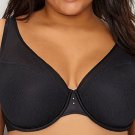 Curvy Couture Diamond Net Full Coverage Plunge Bra 40DD #1336