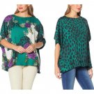 IMAN Global Chic Reversible Printed Poncho Top XL/1X