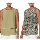 DG2 by Diane Gilman Set of 2 Print/Solid Easy Tanks X LARGE DG2 by Diane Gilman Set of 2 Print/Solid Easy Tanks X LARGE