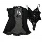 Linea Donatella Sheer Teddy, Wrap and Mask Set MEDIUM