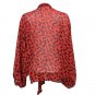 Colleen Lopez Tie-Front Topper Red Leopard X LARGE