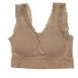 Rhonda Shear 2pk Forever Stretch Ahh Ribbed Knit Bra w/Lace Trim MEDIUM