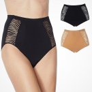 Rhonda Shear 2-pack Seamless Brief Panty with Lace Inset LARGE