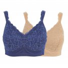 Rhonda Shear 2-pack Molded Cup Bra w/Back Closure LARGE