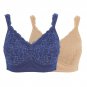 Rhonda Shear 2-pack Molded Cup Bra w/Back Closure LARGE