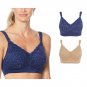 Rhonda Shear 2-pack Molded Cup Bra w/Back Closure LARGE